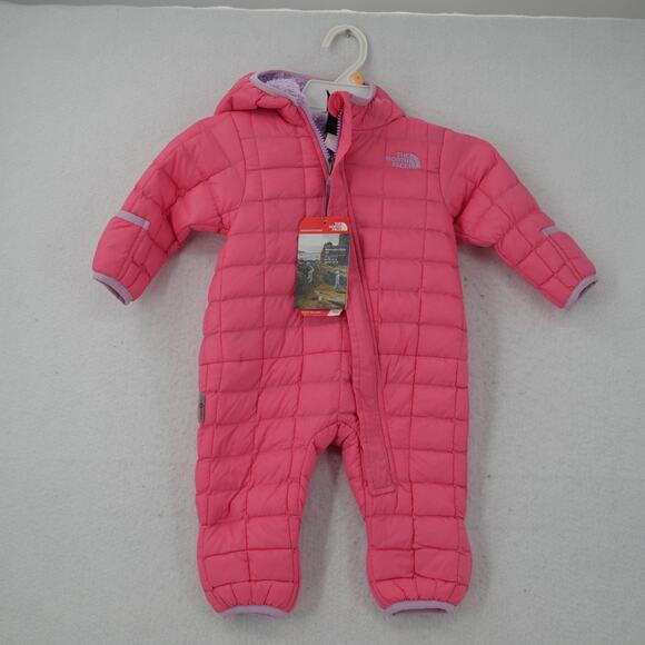 NEW North Face Infant 3-6 Month ThermoBall One Piece Bunting SnowSuit Coat Pink - Picture 1 of 13